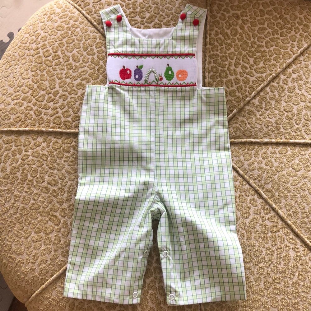 Smocked John John 6m Hungry Caterpillar Patycake